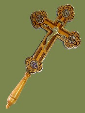 Крест с ручкой с бронзовым распятием. Артикул 17105.