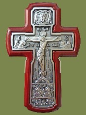 «Крест с Архангелами», серебрение, ясень, высота 215 мм. Артикул 17141.